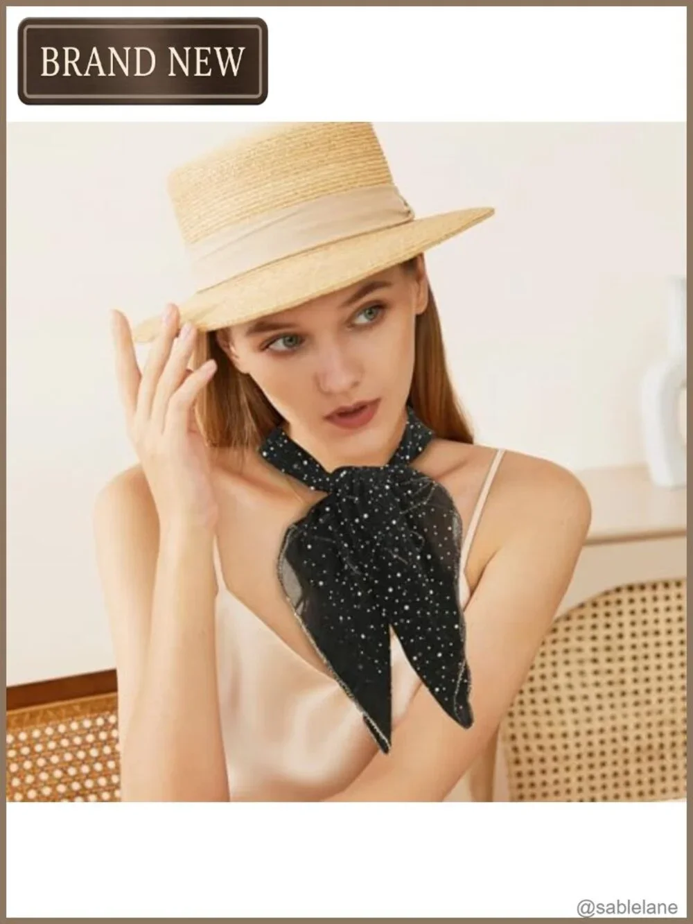 Large Square Head Scarf for Women 90s Style Bandana Shawl Wrap Rhinestone